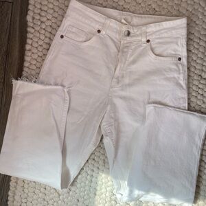 Cropped White Jeans